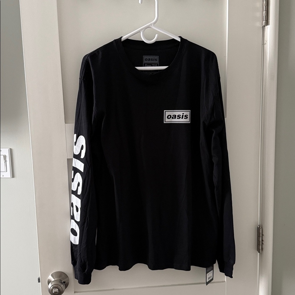 Oasis Black Long Sleeve Tee with White Logo